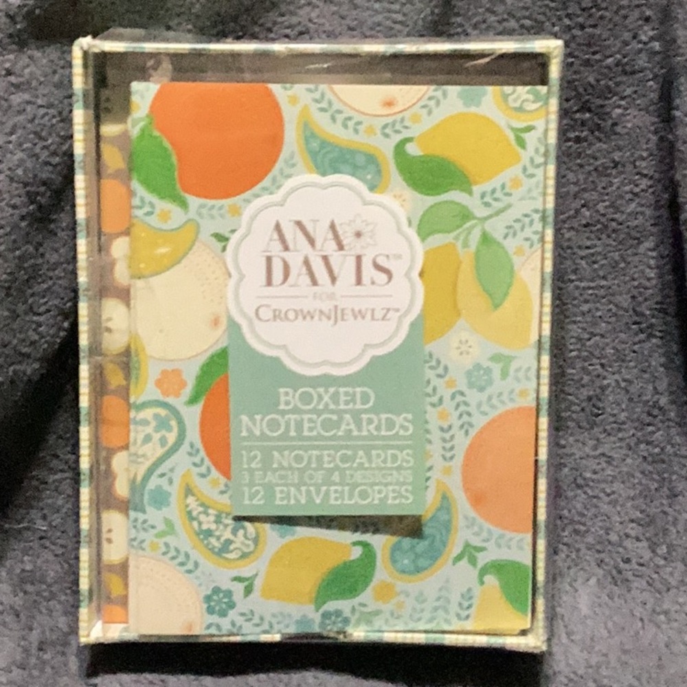 ANA DAVIS for  CROWNJELZ Boxed Notecards Retro-Themed 12 of 4 Designs sealed